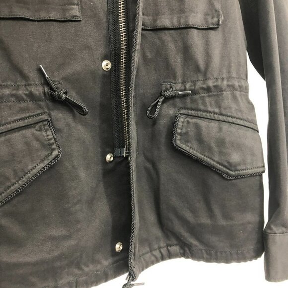 Moussy Black military style utility Jacket 4 pockets drawstring waistband - Picture 10 of 16